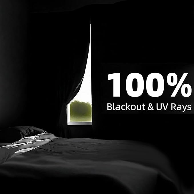 BKSAI 100% Blackout Curtains for Bedroom, Magnetic Portable Blackout Shades for - Image 2