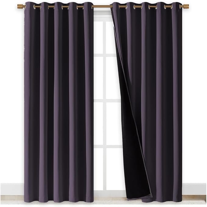 NICETOWN 100% Blackout Window Curtain Panels, Cold and Full Light Blocking - Image 2