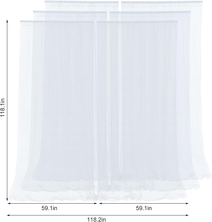 Sheer Backdrop Curtains White Tulle Backdrop Curtain - Image 6