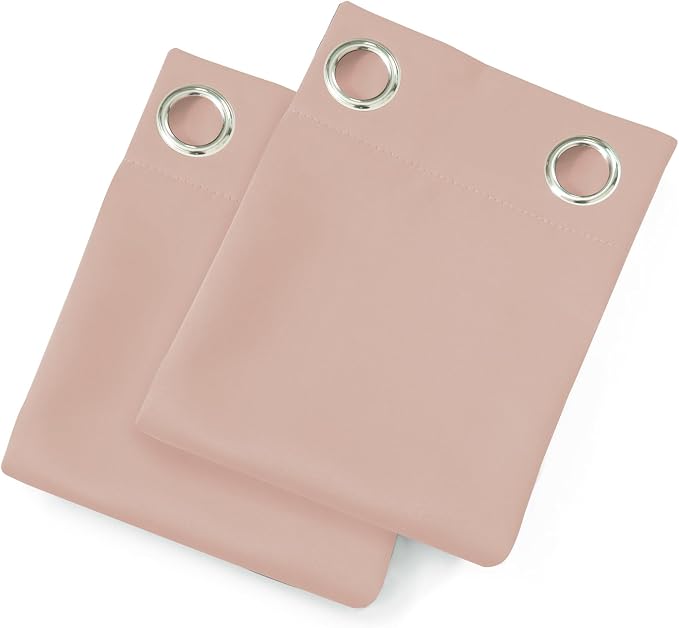 LEMOMO Blackout Curtains 42 x 63 inch/Blush Curtains Set of 2 Panels/Thermal - Image 9
