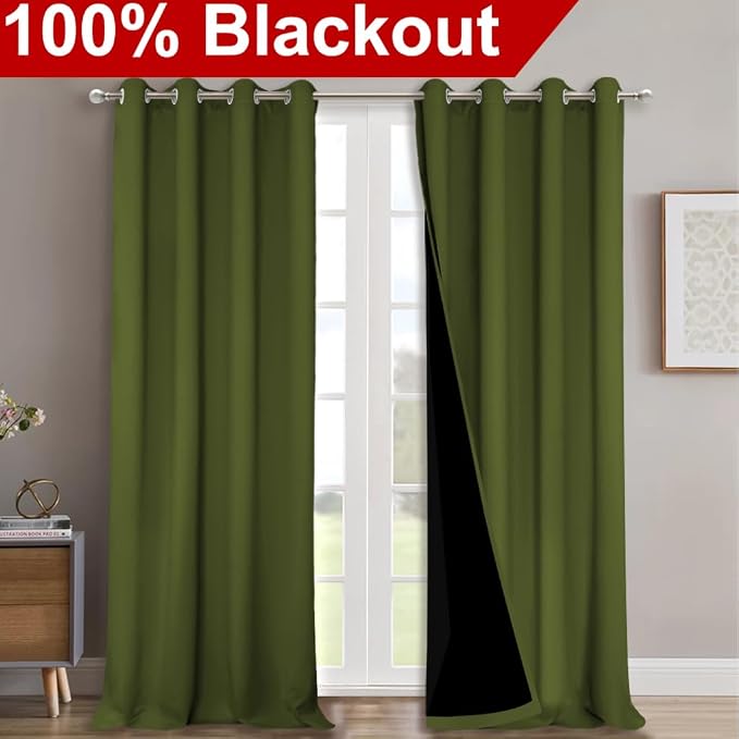 NICETOWN Full Shading Curtains 90" Long 2 Panels Set - Image 2