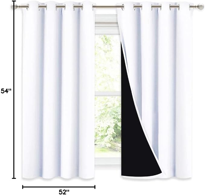 NICETOWN 100% Blackout Curtains 54 inches Long, Double-Deck Completely Blackout - Image 10