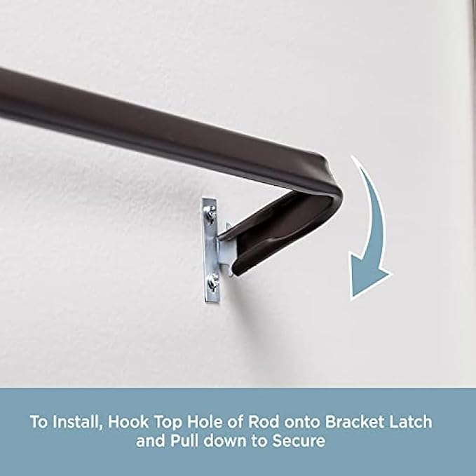 Blu-Pier Tech Heavy Duty Single Rod 28"-48" Adjustable Curtain Rod Hardware - Image 6