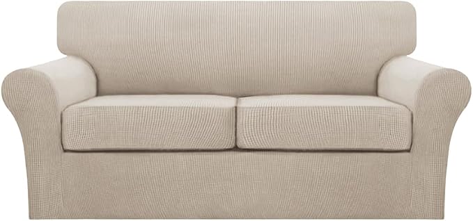 Turquoize 3 Piece Sofa Covers for 2 Cushion Couch Sofa Slipcover Soft Couch by Turquoize