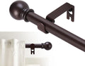 GXOACKJ Curtain Rods for windows 28-78 inch, 5/8 inch Decorative Brown Splicing by GXOACKJ