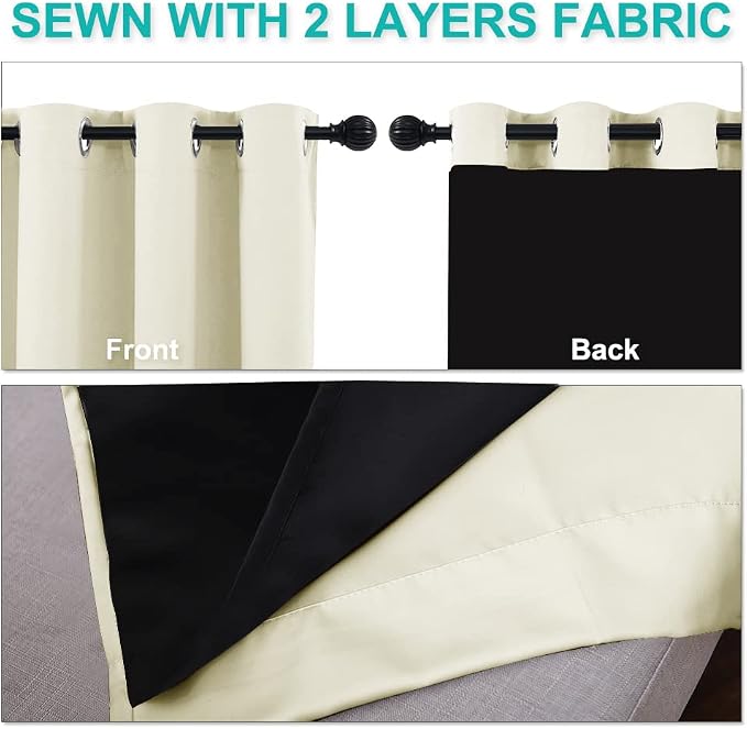 NICETOWN 100% Blackout Blinds, Laundry Room Decor Window Treatment Curtains - Image 5