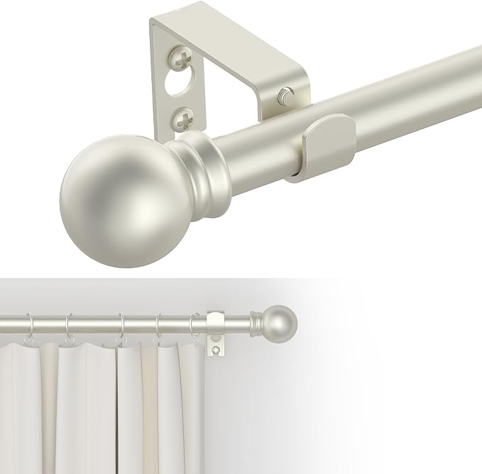 GXOACKJ Curtain Rods for windows 32-62 inch, 5/8 inch Decorative Nickel by GXOACKJ