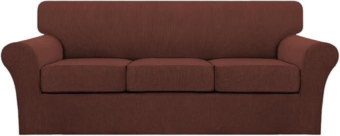 Turquoize 4 Piece Sofa Covers for 3 Cushion Couch Sofa Slipcover Soft Couch by Turquoize