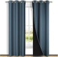 NICETOWN Blackout Curtains 84 inches Long, 2 Pieces, Smoky Blue, Full Light by NICETOWN