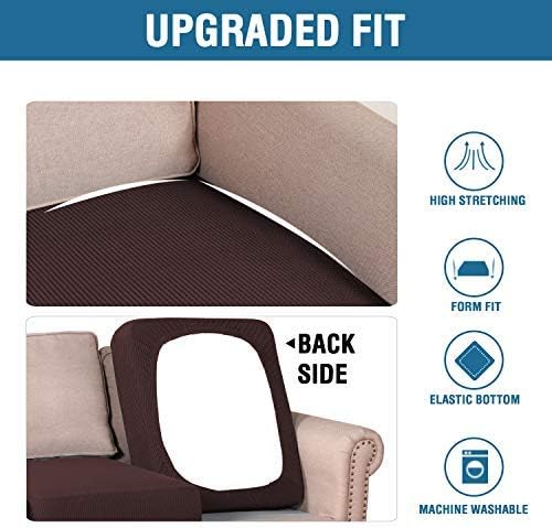 H.VERSAILTEX Stretch Couch Cushion Covers Individual Seat Sofa Chair Slipcovers - Image 6