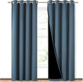 NICETOWN 100% Blackout Curtains 84 inches Long, Smoky Blue, 52 inches Wide by NICETOWN