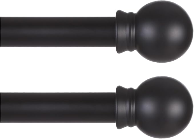 Thestoa Black Curtain Rods 2 pack by Thestoa
