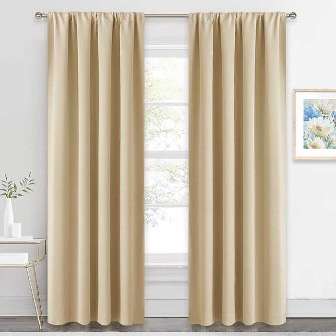 RYB HOME 2 Panels Doorway Curtains, Thermal Insulated Privacy Rod Pocket Easy by RYBHOME