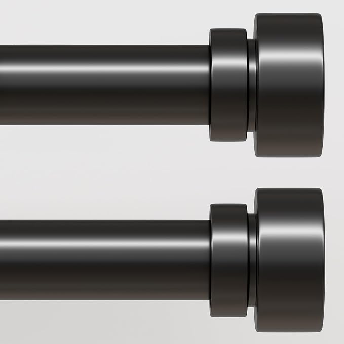 Lootkell 2 Pack Modern Black Curtain Rods Set by Unknown
