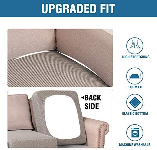 H.VERSAILTEX Stretch Couch Cushion Covers Individual Seat Sofa Chair Slipcovers - Image 6