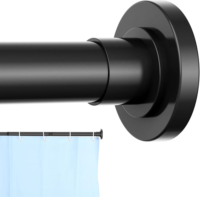 CorkLatta Black Shower Curtain Rod 31 to 68 Inch, 1 Inch Diameter Adjustable by CorkLatta