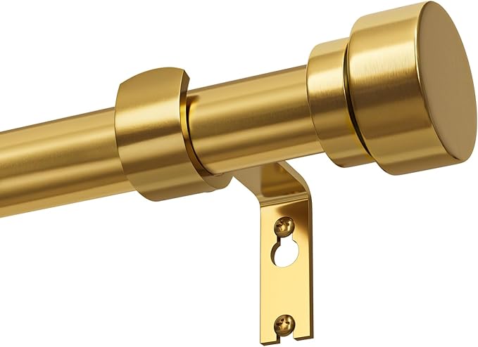 Lootkell Gold Curtain Rods for Windows 72 to 144 Adjustable Modern Curtain Rod by Unknown