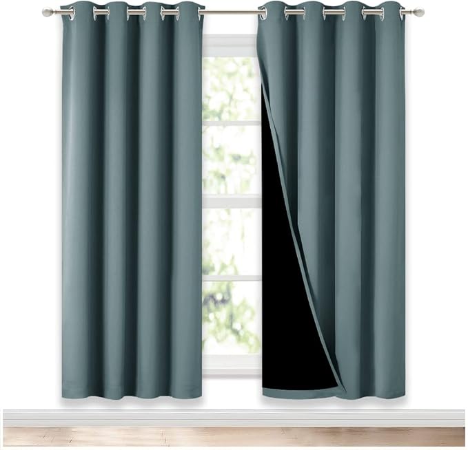 NICETOWN 100% Blackout Window Curtain Panels, Full Light Blocking Drapes by NICETOWN