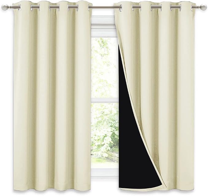 NICETOWN Cold Blocking Curtains, Bedroom Full Blackout Curtain Panels, Great Job by NICETOWN