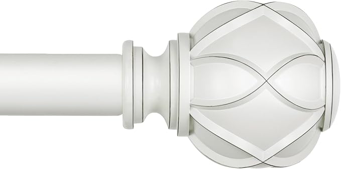 KAMANINA White Curtain Rods for Windows 72 to 144 Inches Long Heavy Duty by KAMANINA