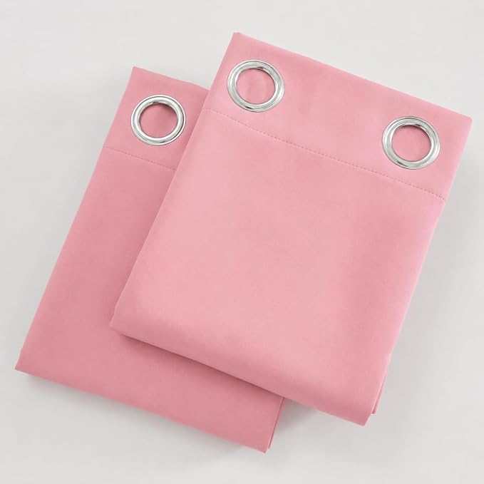 Blackout Curtains 66 x 84 inch/Pink Curtains Set of 2 Panels/Thermal Insulated - Image 9