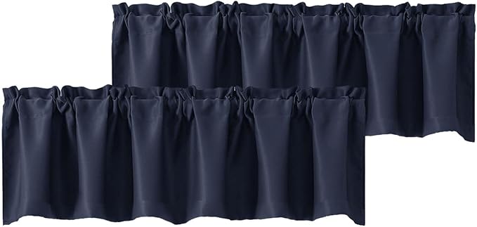 Chyhomenyc Navy Blue Valances for Window, Room Darkening Short Curtains for by Chyhomenyc