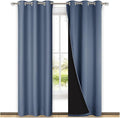 NICETOWN 100% Blackout Curtains Thermal, Stone Blue, 1 Pair, W37 x L80 by NICETOWN