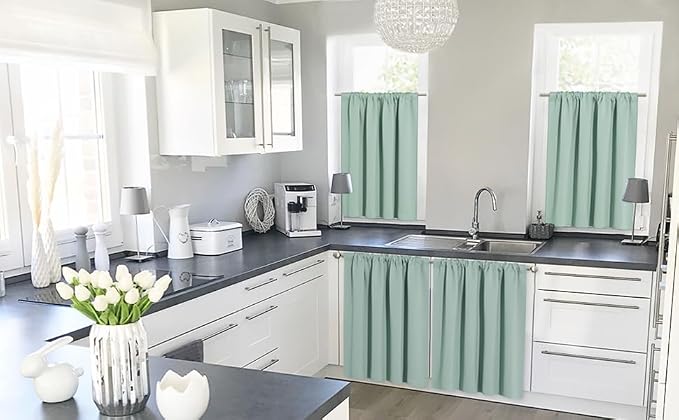 RYB HOME Cafe Blackout Curtains 24 inch Length, RV Curtains - Image 2