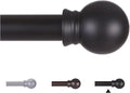 Thestoa Curtain Rods for Windows 30-62 Inch, 5/8" Matte Black Curtain Rods by Thestoa