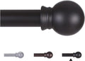 Thestoa Curtain Rods for Windows 31 or 46 Inch, 5/8" Diameter Black Curtain Rod by Thestoa