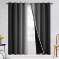 SimpleHome Black and Greyish White Blackout Curtains by SimpleHome