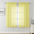 Aiyufeng Lemon Sheer Curtains 63 Inch Length 2 Panels Set by Aiyufeng
