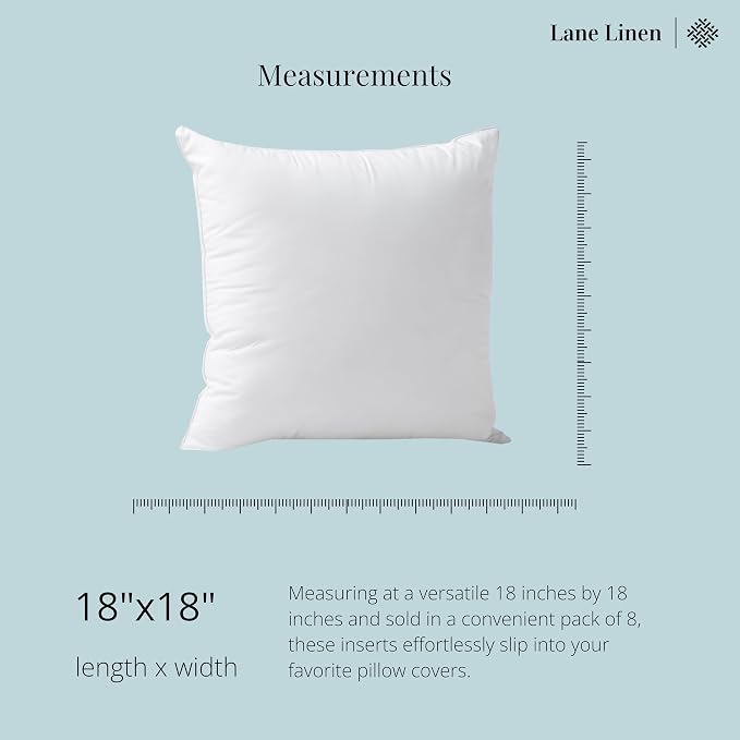 LANE LINEN Throw Pillow Inserts 18" x 18" - Image 6