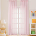 Blush Pink Sheer Curtains for Windows 108 inches Long 2 Panels Set, Soft by Home
