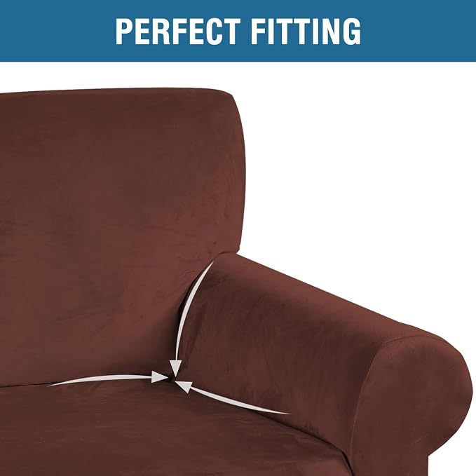 H.VERSAILTEX Stretch Velvet Loveseat Covers - Image 4