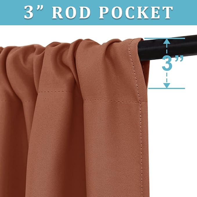 RYB HOME Cafe Blackout Curtains 24 inch Length, RV Curtains - Image 2