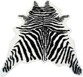 Zebra Print Rug Faux Animal Cowhide Skin Area Rug Leather Carpet Mat Large Size by yingda1992