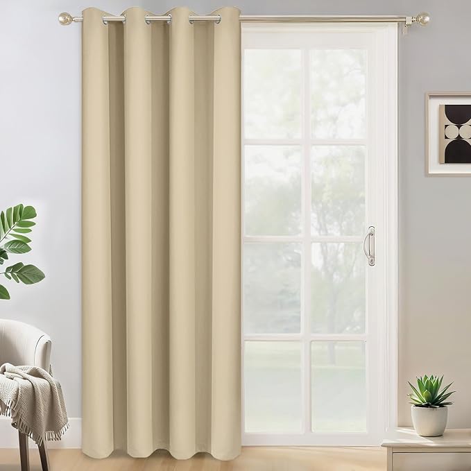 Yakamok Wide Thermal Blackout Patio Door Curtain Panel, Extra Wide Curtains by Yakamok
