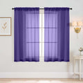 Purple Window Sheer Curtains 54 inch Length, Soft Airy Light Filtering Sheer by Home