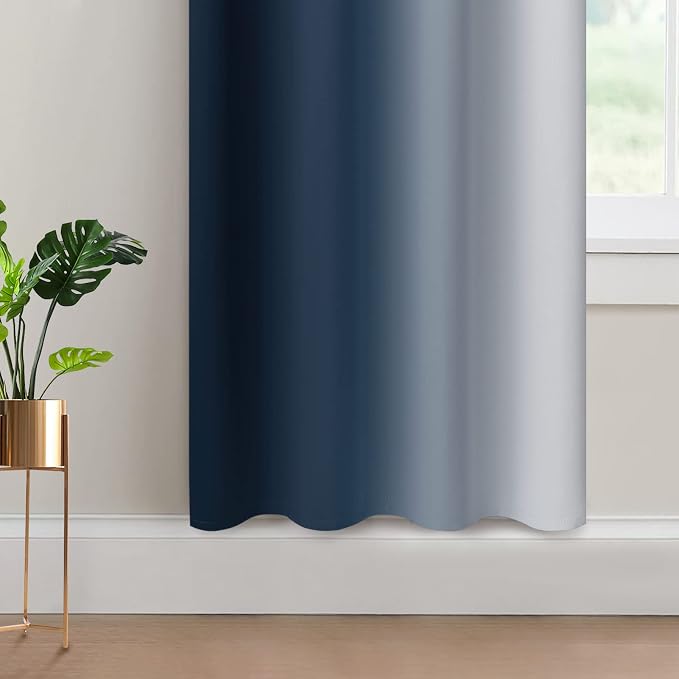 Yakamok Room Darkening Ombre Curtains 72 Inch Length, Light Blocking Grommet - Image 4