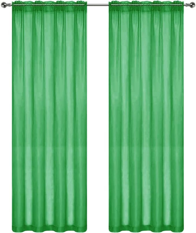 SpaceDresser Sheer Voile Window Treatment Rod Pocket Curtain Panels - Image 7