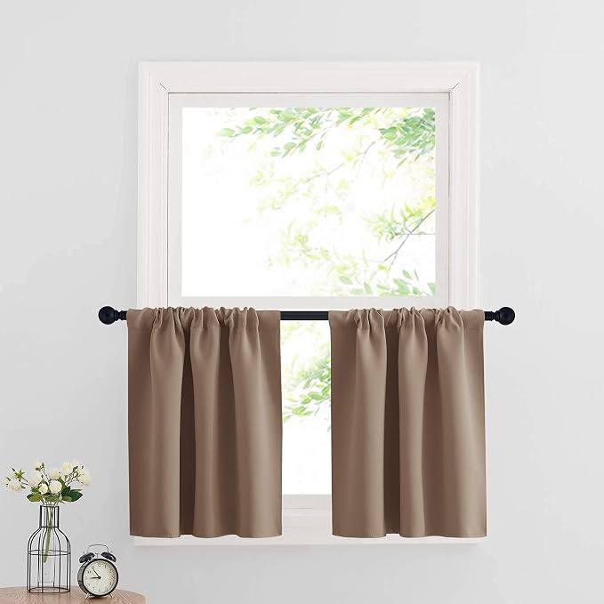 RYB HOME Cafe Blackout Curtains 24 inch Length, RV Curtains by RYBHOME