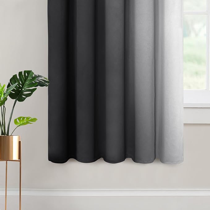 Yakamok Room Darkening Ombre Curtains 63 Inch Length, Light Blocking Grommet - Image 4