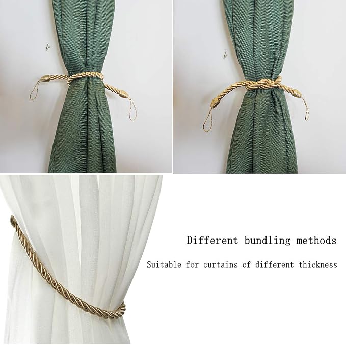 BEL AVENIR Curtain Ropes Tiebacks Tie-Backs, Curtain Handmade Holdbacks - Image 5