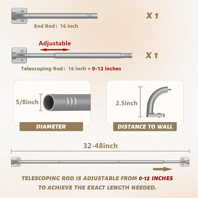 UIOSANRT Warp Around Curtain Rods - Image 5