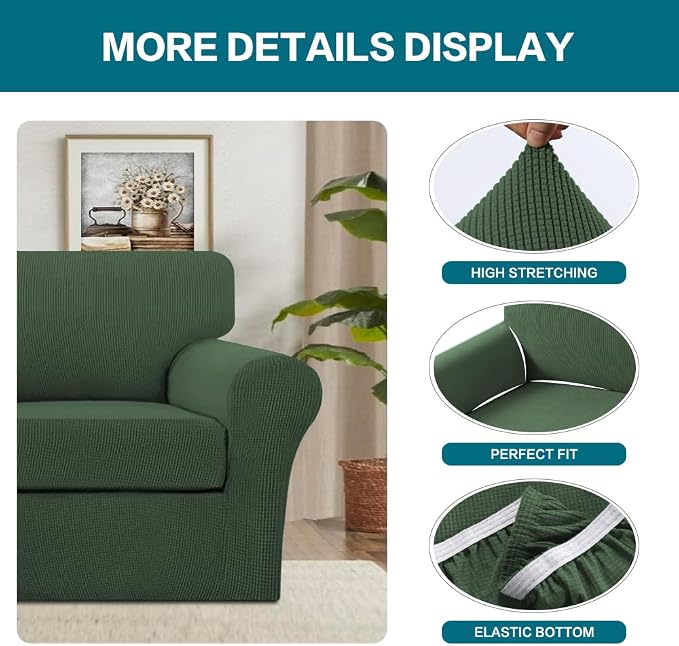 Turquoize 2 Piece Chair Covers Armchair Slipcovers - Image 4