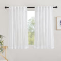 NICETOWN White Faux Linen 48 inch Curtains by NICETOWN