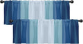 Emvency 2 Pack Valances Window Treatments, Striped Blue Coastal Nautical Modern by Emvency