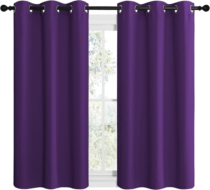 NICETOWN Purple Kitchen Blackout Curtains, Home Decoration Thermal Insulated - Image 2