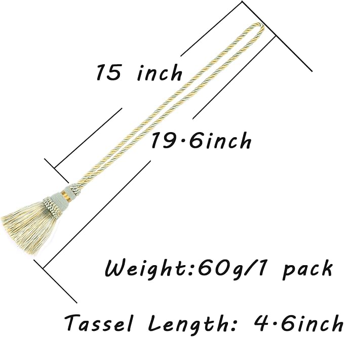 Fenghuangwu 2 Pack Curtain Tie Backs Rope Tassels - Image 2